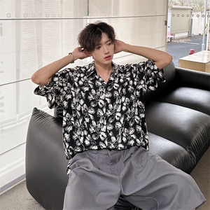 潮男碎花百搭衬衫  A071-T21-P38图片