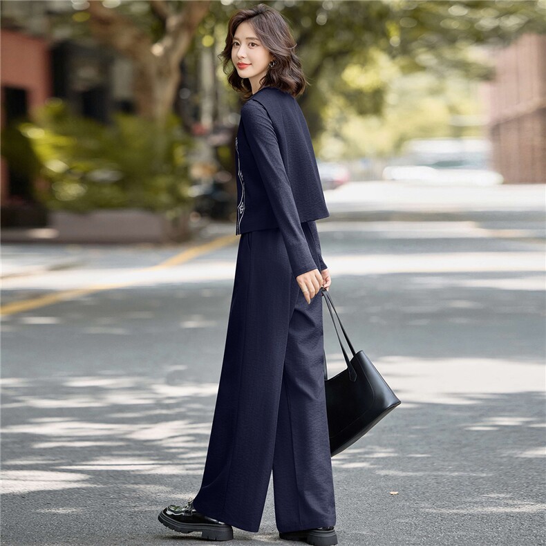 小香风套装女2025秋季新款高级感巨好看的休闲职业西装马甲三件套,女装套装/套裙,涵墨