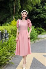 夏装连衣裙，竹节，女装连衣裙，雪飞诗