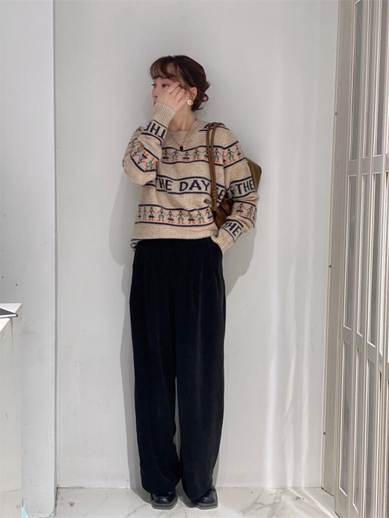 小雪人套头毛衣，女装针织衫/毛衣，驿谷