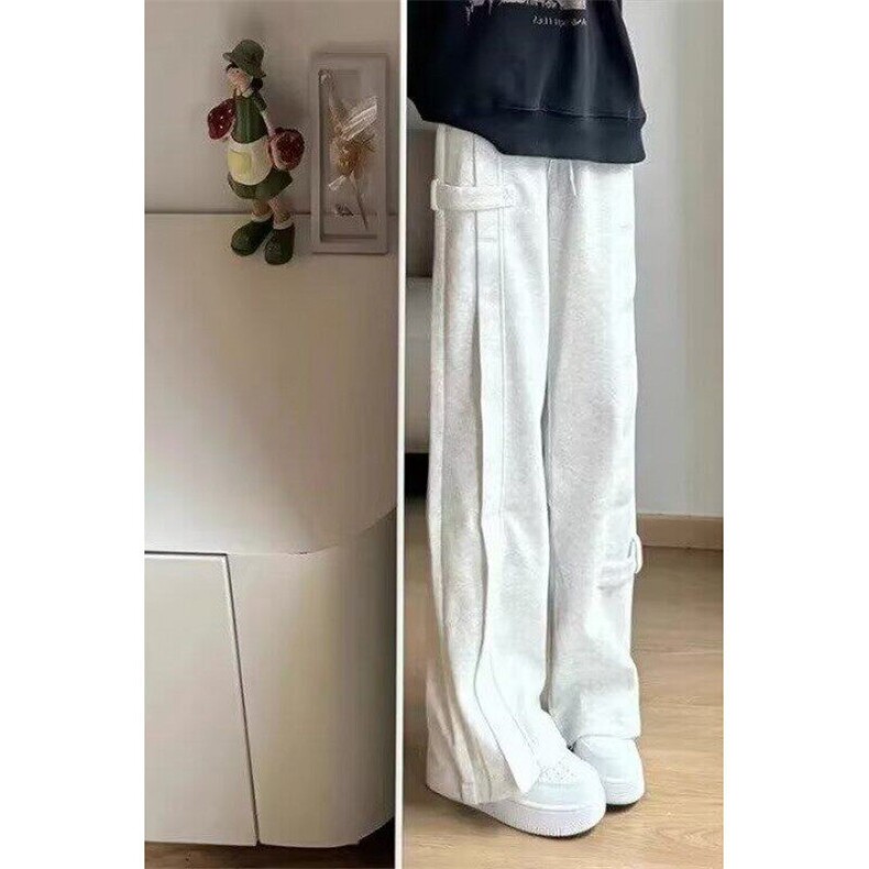 新款2025运动裤男女美式cleanfit直筒休闲裤解构弯刀阔腿卫裤，男装休闲裤，星座601-1