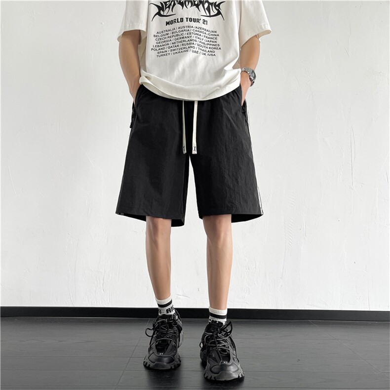 美式速干短裤男夏季潮牌条纹运动宽松直筒五分休闲裤子DK0012-P30,男装休闲裤,星座308B-1