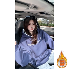 ！个性绣花拼接撞色卫衣冬季加绒连帽衫外套WR2250JR-P65控98，女装短外套，星座815A