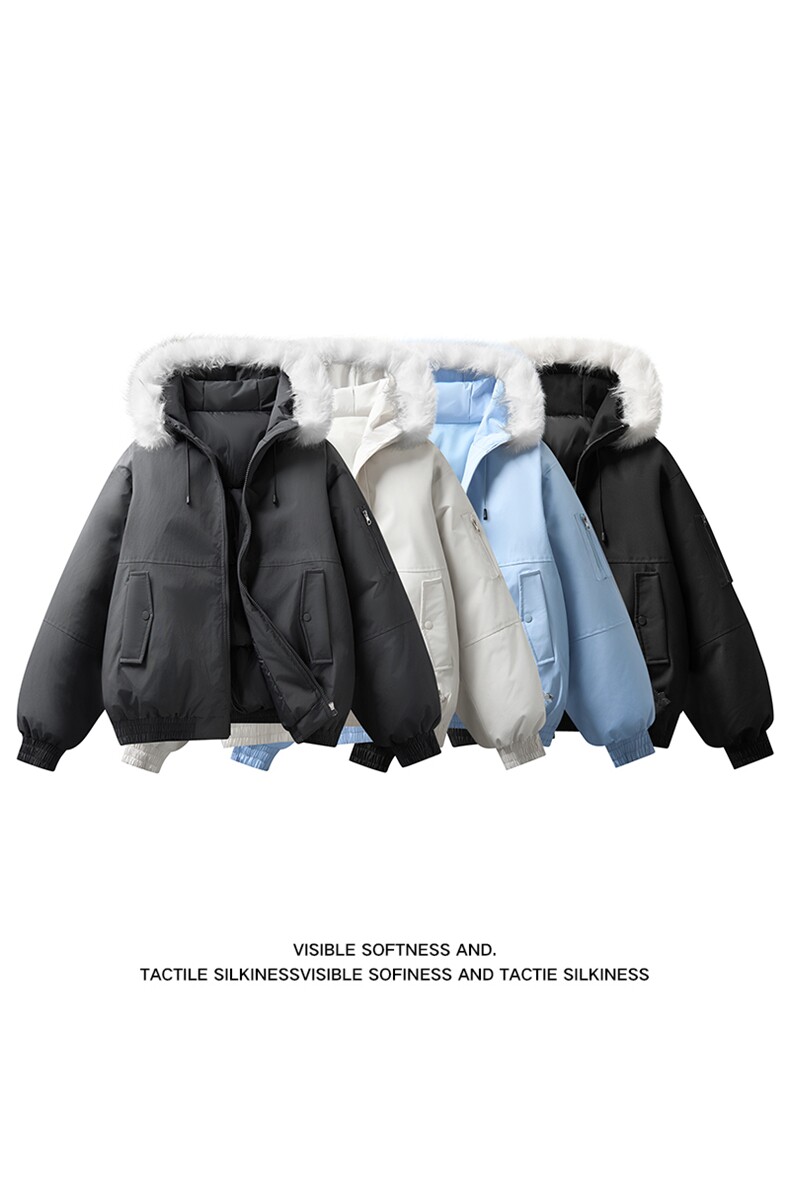 2025冬季新款大毛领保暖防风棉衣面包服外套男女同款XY2525-P95,男装棉衣,星座717