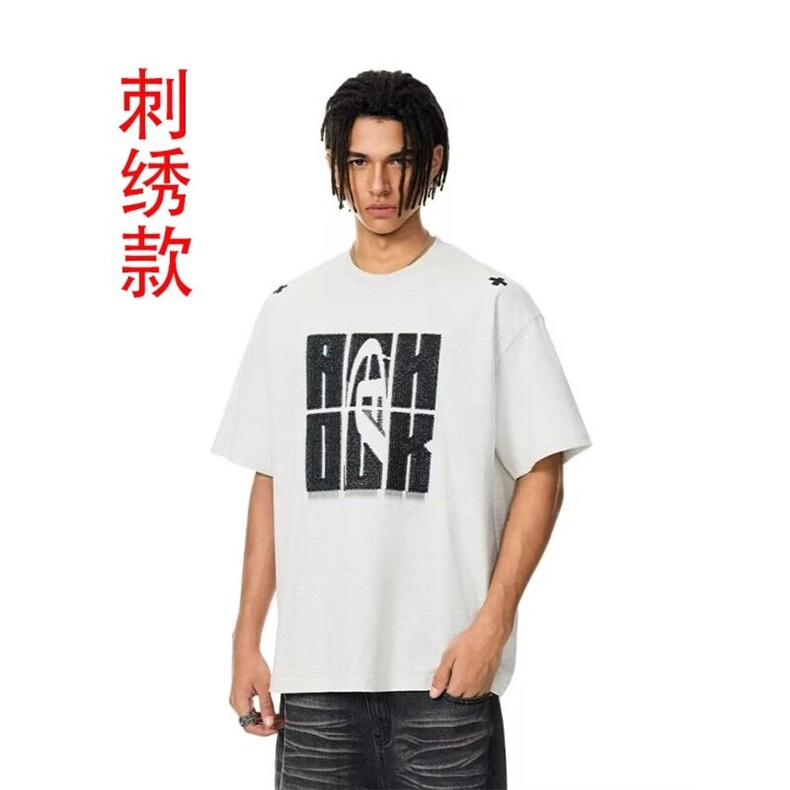 刺绣款【网图现货】美式复古花卉潮流宽松T恤8071/特P30图片