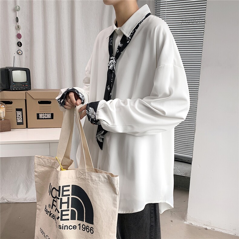 秋季港风青春流行休闲大码宽松长袖衬衫男衬衣CS7974P45控68,男装衬衫,星座226-1