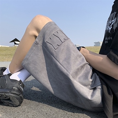 港风麂皮绒钢印短裤五分裤休闲裤A014-DY2361-P45控58，男装牛仔裤，电商A014