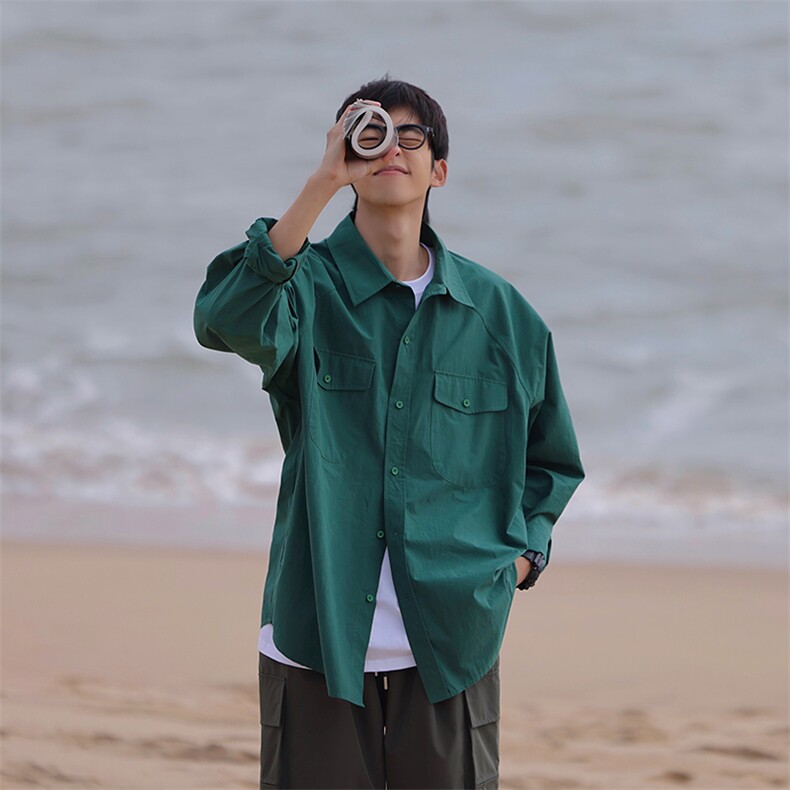 2024春长袖纯色衬衣c3121p55控68棉，男装衬衫，电商A138B