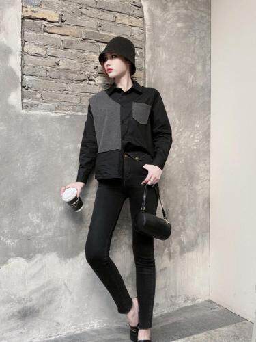 个性假二件套衬衫，女装衬衫，名莹