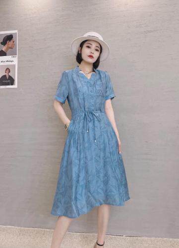 天丝连衣裙，女装连衣裙，慕亿