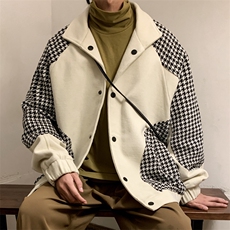 毛呢夹克男外套男小香风棒球服男加厚G500-P105加绒P125暖光A，男装夹克，星座401