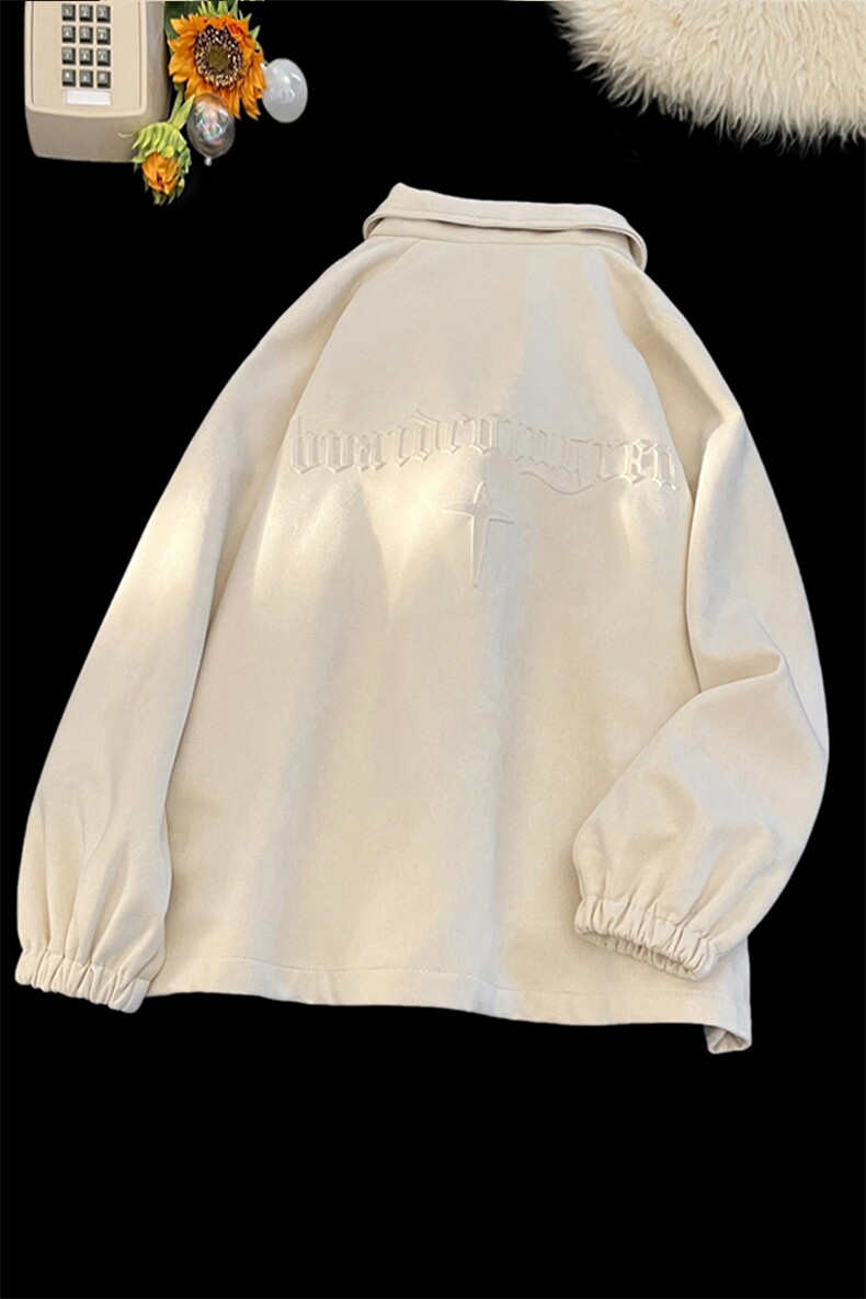 麂皮绒钢印字母夹克男翻领春秋棒球服休闲外套6006-P60控108,男装夹克,星座207