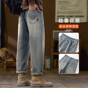 男宽松百搭2026春季新款美式复古潮牌休闲水洗长裤子K6629-P52图片