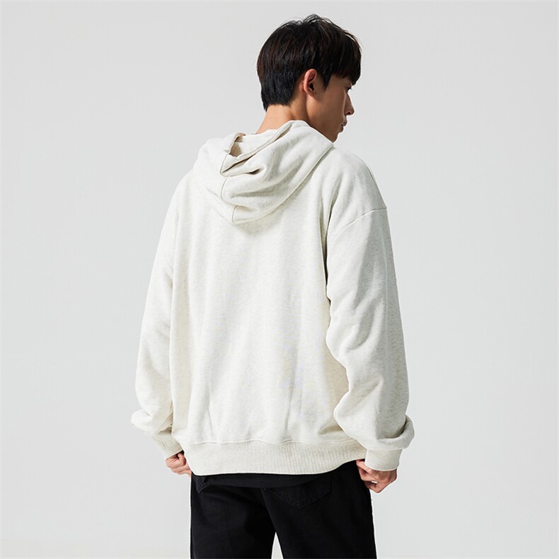 抖音得物品质二开380克全棉秋冬美式宽松两粒扣连帽卫衣CM22,男装卫衣,电商A486