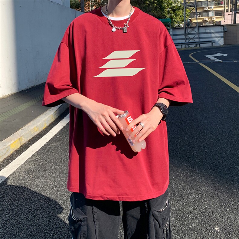 量大优供视频220克美式短袖t恤T3055得物直播有280克品质,男装T恤,电商A486