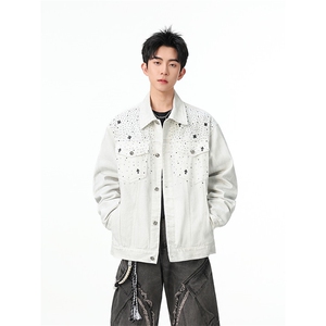 水洗牛仔外套男款春美式痞帅上衣服宽松休闲工装夹克JK1332-P98图片