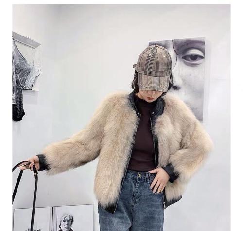 ZAF192欧货潮流两面穿真狐狸毛皮草外套,女装皮草,L·H·X