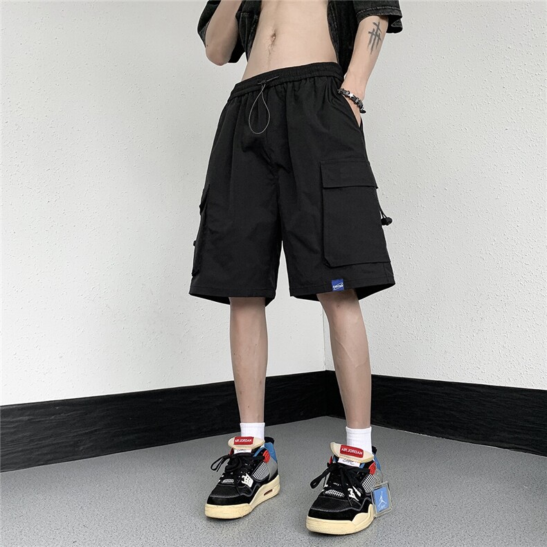 2026夏装立体大口袋工装短裤休闲五分裤高街K9807/特P30黑色3,男装休闲裤,电商A094