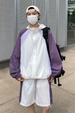 防晒服套装男夏季运动风拼色时尚防晒衣夹克衫XZ514-2-1608-P98，男装防晒衣，星座514-2(原B239)