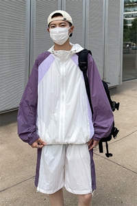 防晒服套装男 夏季运动风拼色时尚防晒衣夹克衫 XZ514-2-1608-P98图片