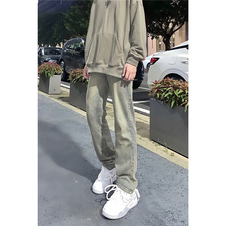 水洗做旧牛仔裤男美式宽松直筒高街复古长裤子A080-9601-P40控68,男装牛仔裤,电商A080