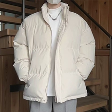 冬季纯色立领棉衣男女新款棉袄情侣装面包服保暖短款羽绒棉服外套，男装棉衣，星座506A