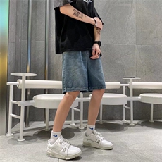 水洗牛仔短裤男士宽松潮牌ins休闲痞帅潮流五分中裤LM8666-P41，男装牛仔裤，星座1008