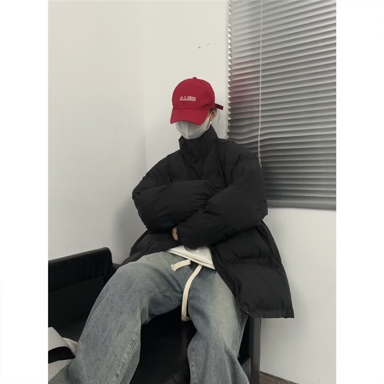1506/QM-8310/P70冬季新港风街头拼接刺绣立领棉服,男装棉衣,星座1506