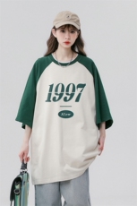 中性风23新款夏季时尚百搭宽松圆领100棉印花短袖T恤DT457P40控58，男装T恤，A247A