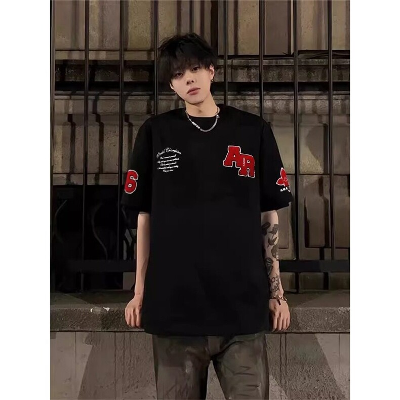 【有货】DT3053-特P40新款美式重工刺绣短袖T恤男女潮牌夏季T恤图片