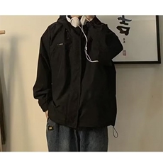 美式复古铆钉夹克男春秋季宽松cleanfit潮牌痞帅伐木翻领工装外套，男装夹克，星座506A