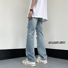 2026夏季美式高街破洞小众牛仔裤货号K725P55，男装牛仔裤，电商A063