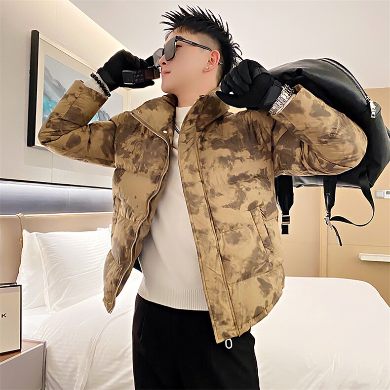 AY66/P138控178冬季社会小伙高端扎染痞帅加厚设计感外套男图色2,男装棉衣,星座305B-1