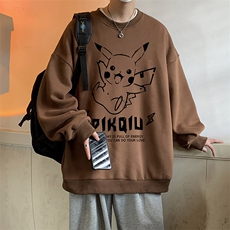 圆领卫衣男大码加厚加绒长袖t恤男S6078-P28加绒款-P33，男装卫衣，电商A040