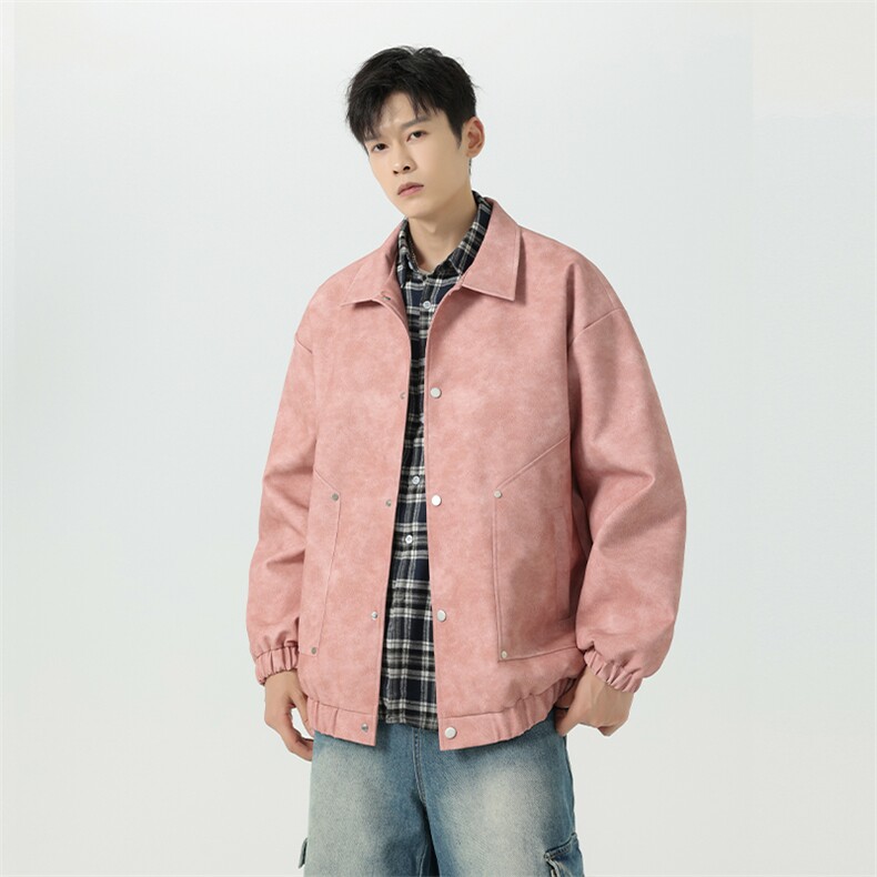 脏脏皮衣外套男装秋季工装夹克潮牌机车服复古PU皮上衣JK8806P70,男装皮衣,星座311B-1