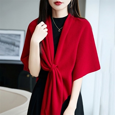 2025年秋季新款加长三角针织羊毛披肩时尚休闲通勤百搭，披肩，朝思羊绒