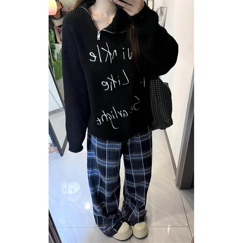 【有货】G11LL-特P40美式复古蓝色格子裤子男女秋冬新款加绒裤,男装休闲裤,星座1007（原301D）