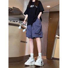美式复古工装短裤夏季宽松休闲速干运动五分裤，男装牛仔裤，星座506A