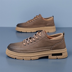 新款男士厚底复古工装大头休闲皮鞋男百搭潮流男鞋，男鞋皮鞋，电商A223