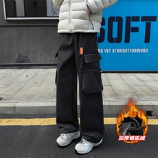 冬季加厚银狐绒冲锋裤男女同款宽松休闲裤K1229J加绒-特P45控78，男装卫衣，电商A001-1