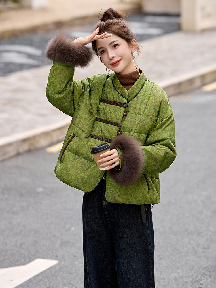 2025年冬季中式白鸭绒羽绒服外套,女装羽绒服,橙子家