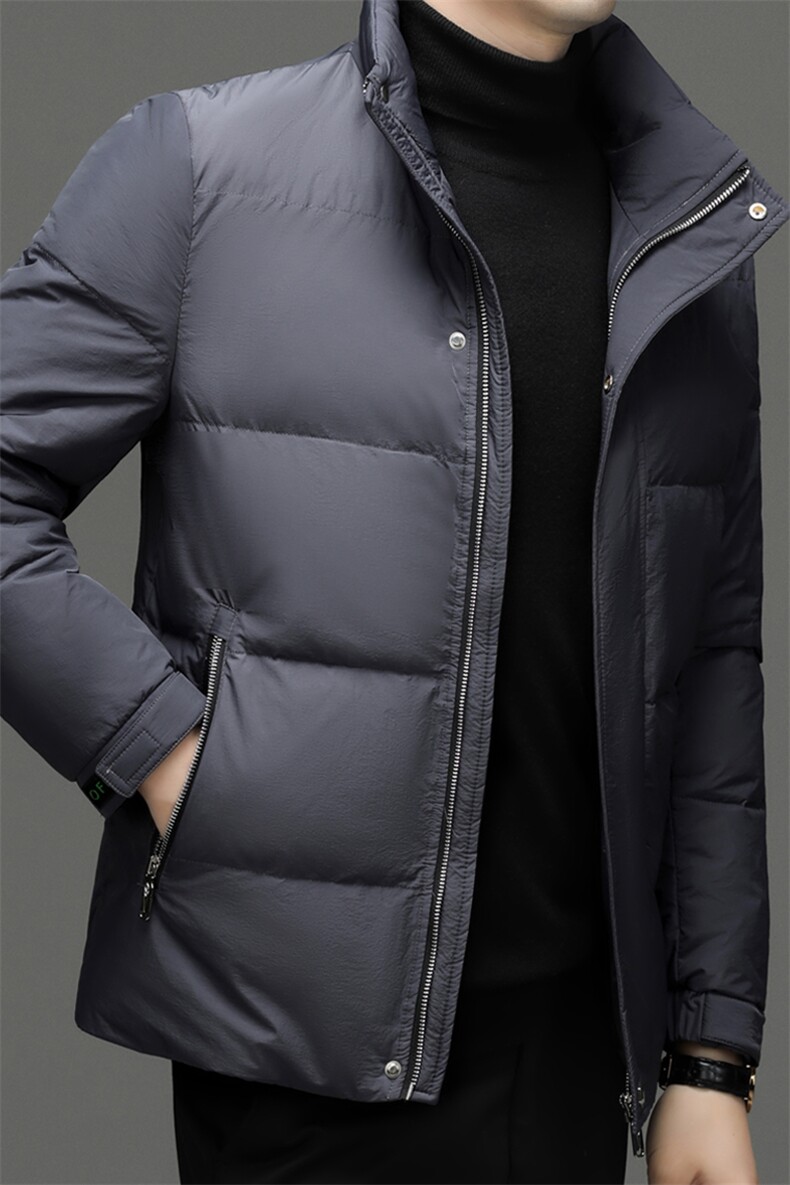 DF802钱塘2020-2冬季厚款时尚休闲简约中年男士立领羽绒服P230,男装羽绒服,钱塘207-2