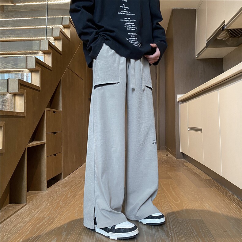 夏季新款大口袋字母印花速干宽松冰丝裤B315-K25703-特P35控68,男装休闲裤,电商B315
