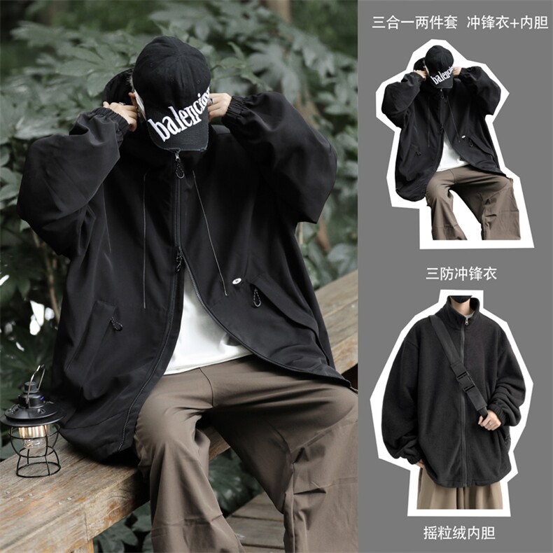 抖音直播！冲锋衣防风防水三合一外套夹克男两件套 XH36SHY-P97图片