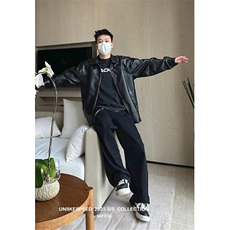青少年拉链宽松型秋季美式扎染翻领短款皮夹克外套男款PW634，男装夹克，星座1116A（原606A-3）