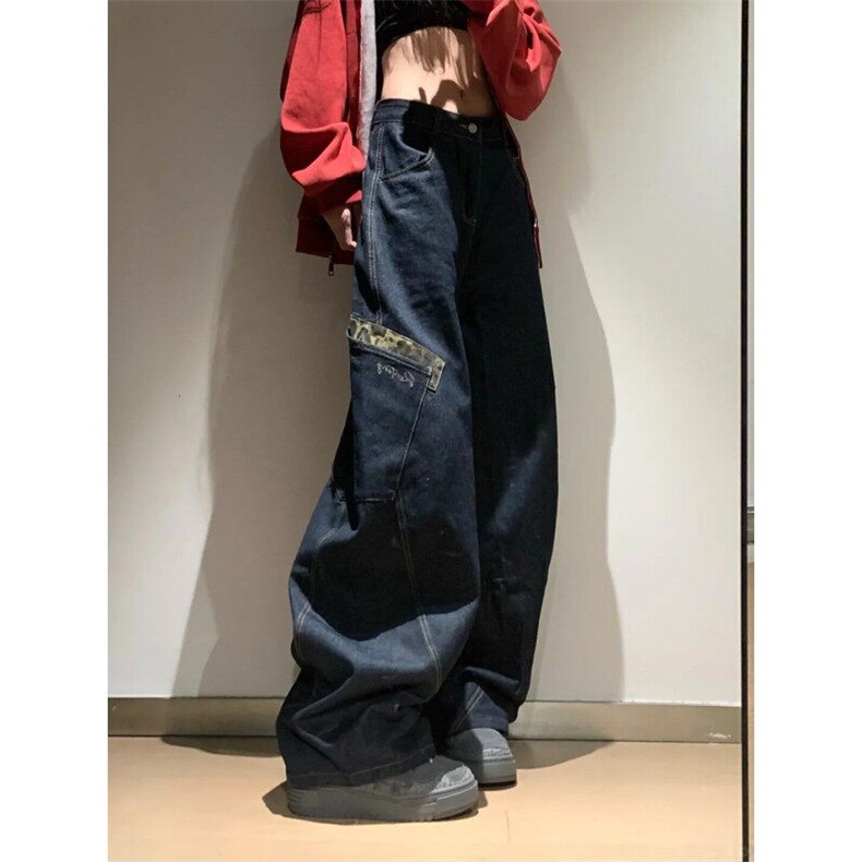 【有货】LBK611ZZ-特58美式复古豹纹拼接大口袋工装弯刀牛仔裤,男装牛仔裤,星座1007（原301D）