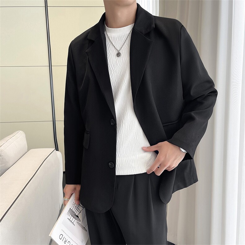 秋季休闲小西服男装外套西服男XF001-P75控128黑色尺码到4XL,男装西服,星座210-1