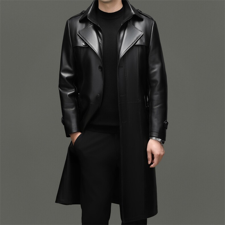 BG-J25811冬季男士海宁真皮羽绒服绵羊皮风衣羽绒内胆百搭外套，男装风衣，电商B360A（原721A）