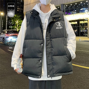 港风 冬季新款立领马甲白鸭绒羽绒服男潮宽松男 MJ615  P115控158图片