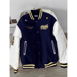 1506-1/JJM4001/P79美式高街刺绣立领棒球服男女同款图片